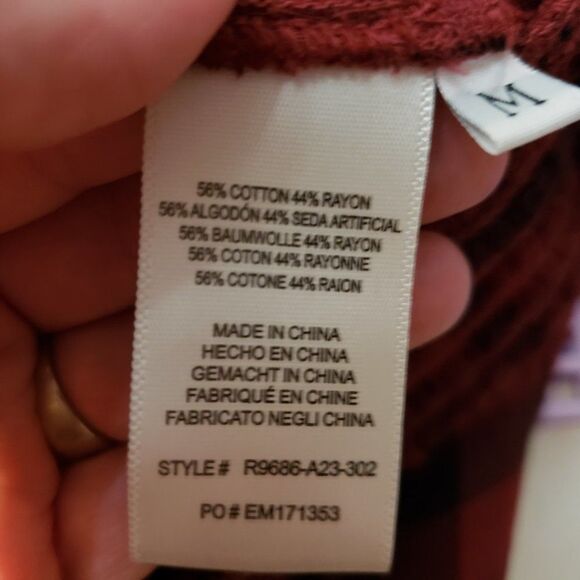 Anthropologie Cloth & Stone Red Plaid Soft Pullover Top Blouse womens M medium - Picture 8 of 9